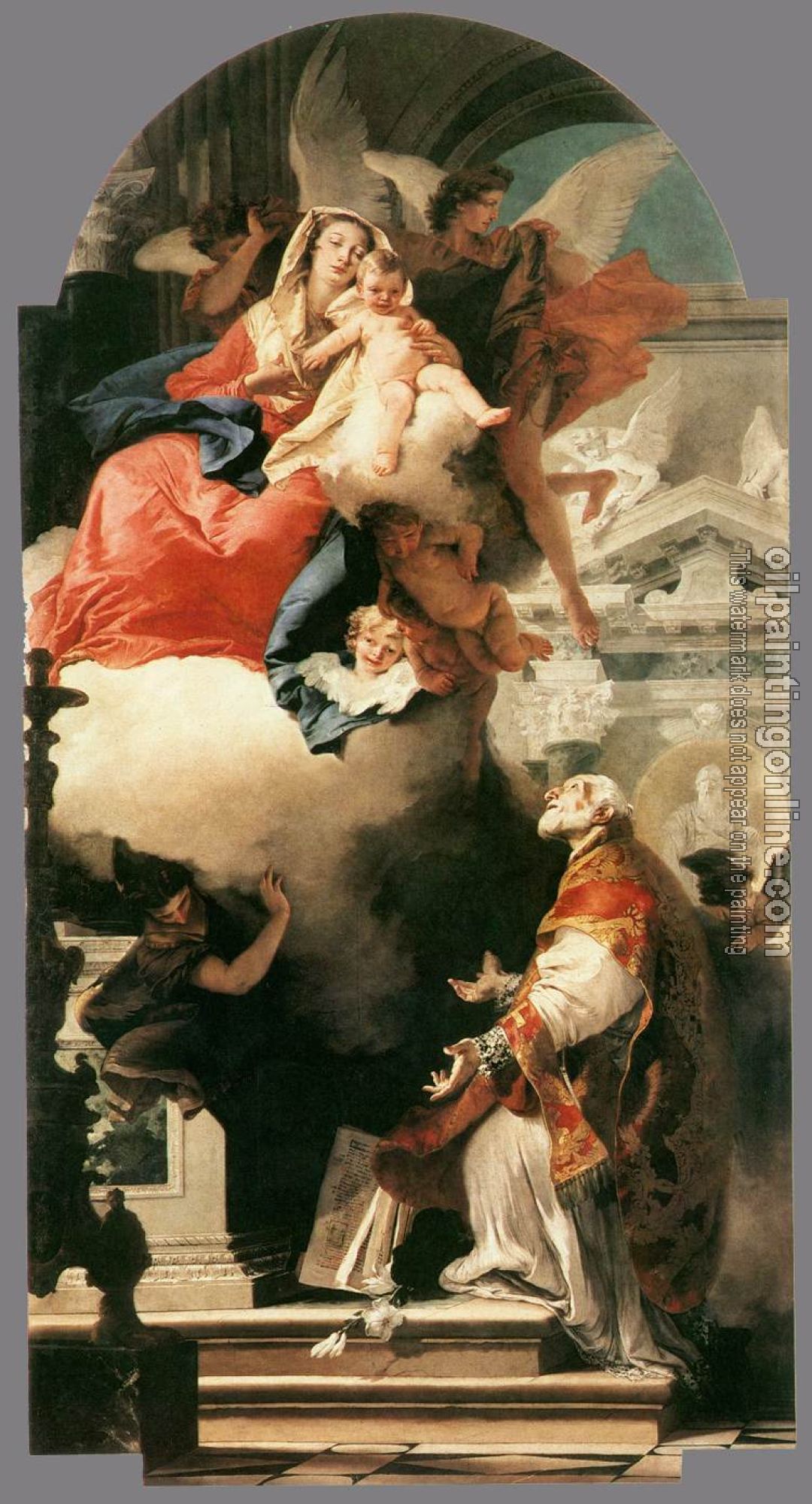 Tiepolo, Giovanni Battista - The Virgin Appearing to St Philip Neri